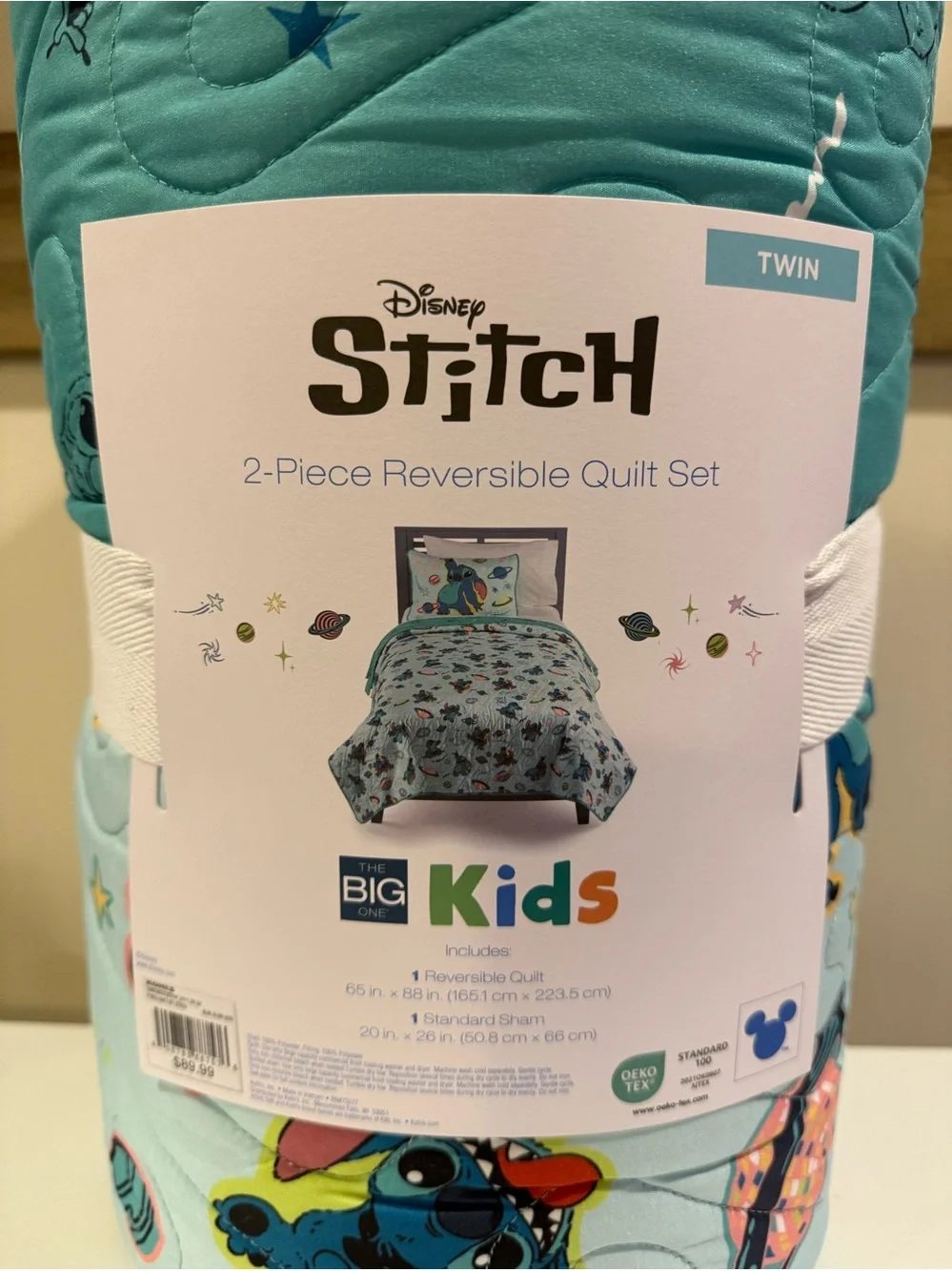 Twin size Disney's Stitch Galaxy Quilt Set